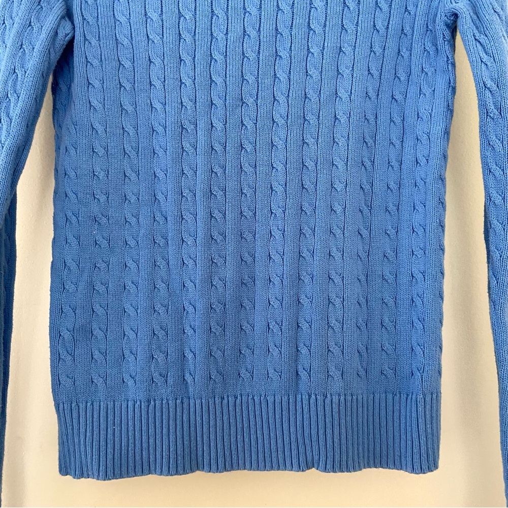 VTG Lilly Pulitzer Cable Knit Crew Neck Sweater Size Medium Blue Preppy Tennis - Picture 12 of 13